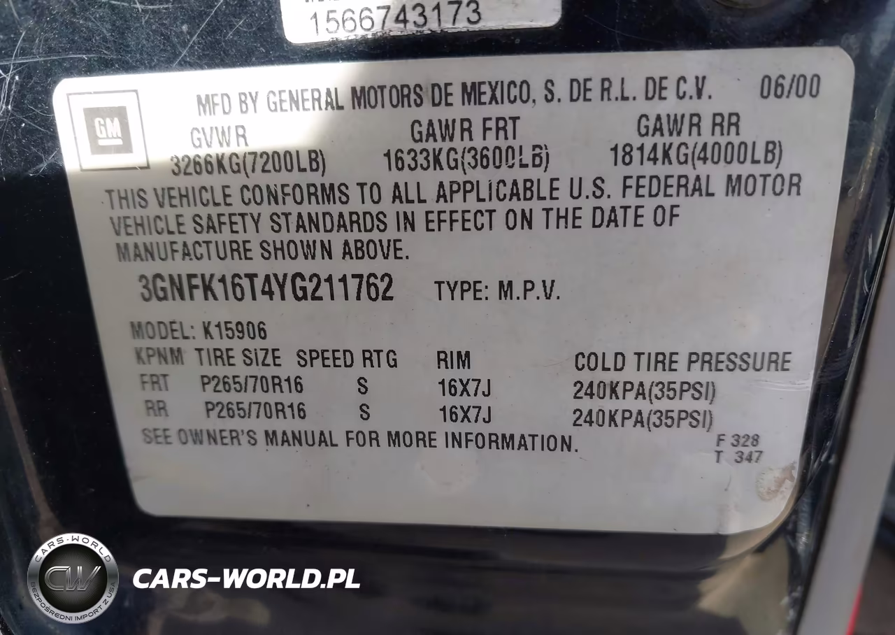 2000 Chevrolet Suburban 1500 Lt VIN:3GNFK16T4YG211762 - 9