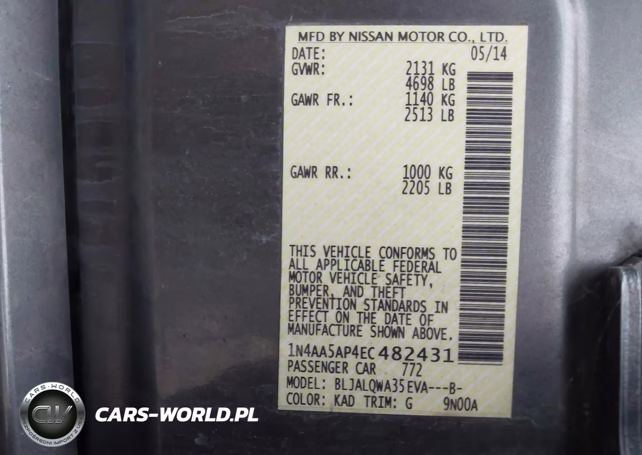 2014 Nissan Maxima 3.5 S-3.5 Sv VIN:1N4AA5AP4EC482431 - 9