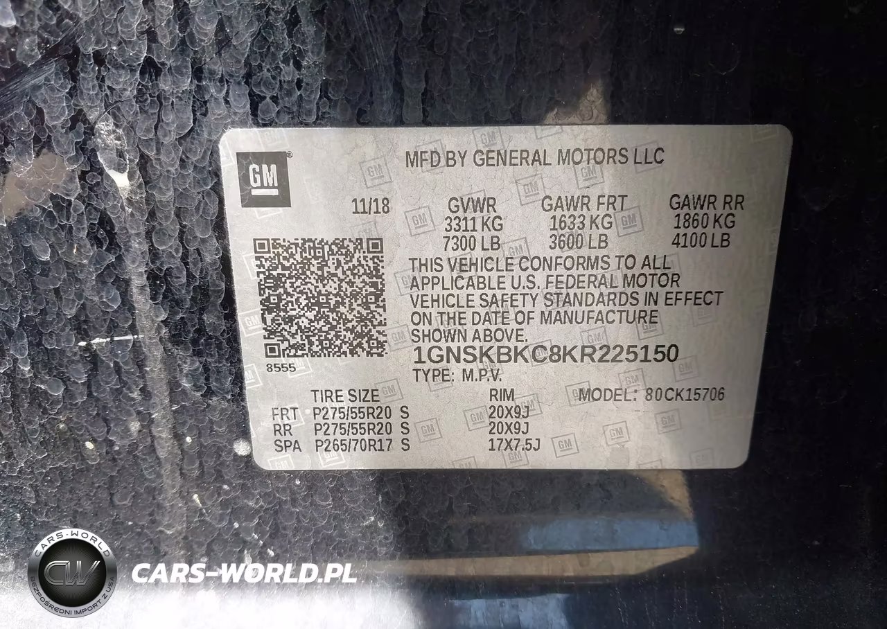2019 Chevrolet Tahoe Lt VIN:1GNSKBKC8KR225150 - 9
