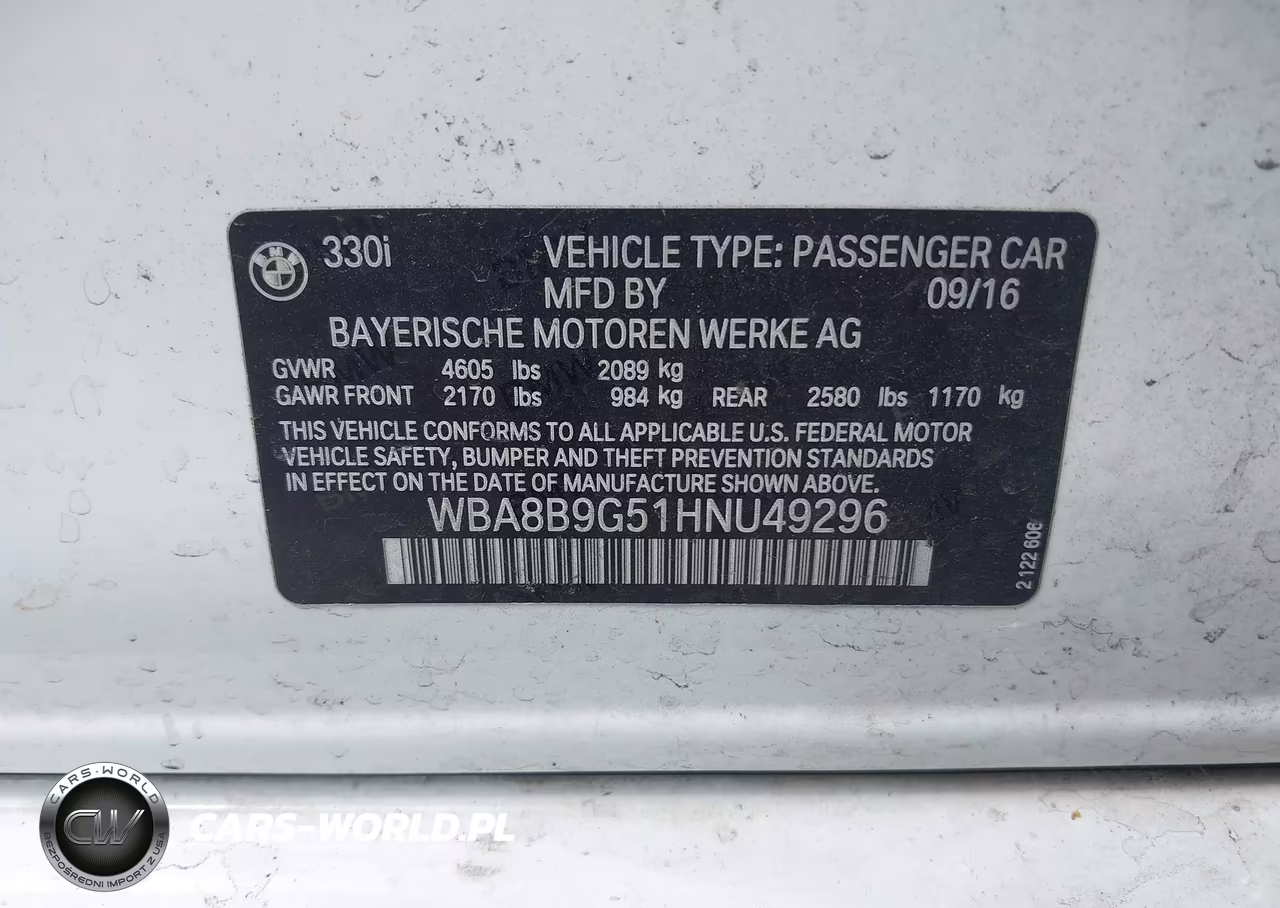 2017 BMW 3 Series 330I VIN:WBA8B9G51HNU49296 - 9