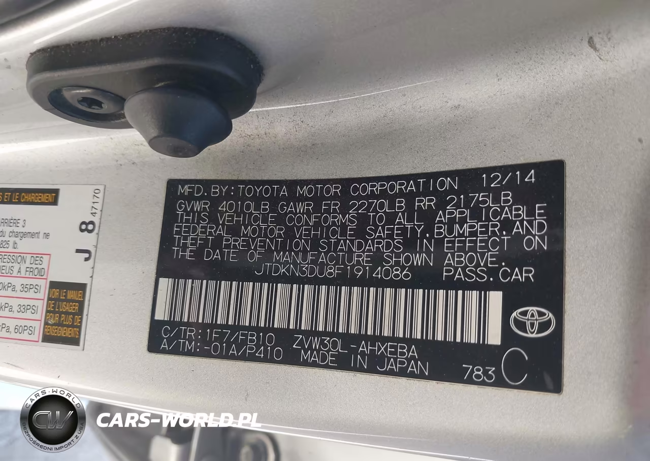 2015 Toyota Prius Three VIN:JTDKN3DU8F1914086 - 9