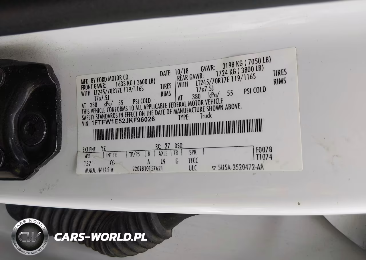 2018 Ford F-150 Xl VIN:1FTFW1E52JKF96026 - 9