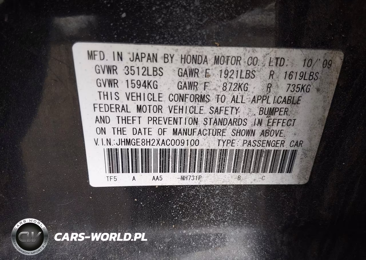 2010 Honda Fit VIN:JHMGE8H2XAC009100 - 9