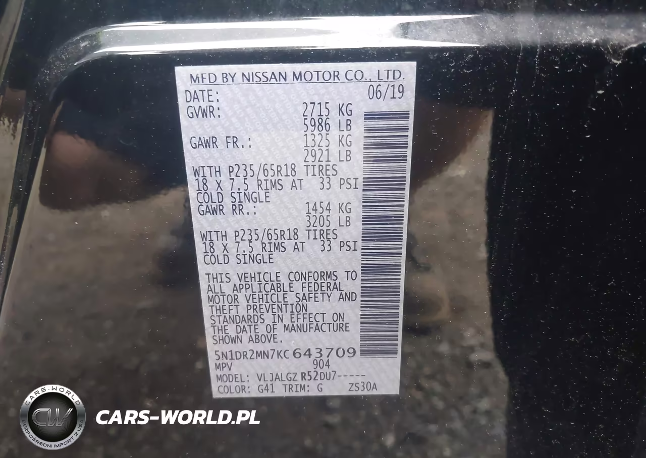 2019 Nissan Pathfinder Sl VIN:5N1DR2MN7KC643709 - 9
