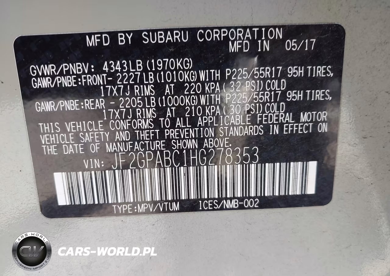 2017 Subaru Crosstrek 2.0I Premium VIN:JF2GPABC1HG278353 - 9