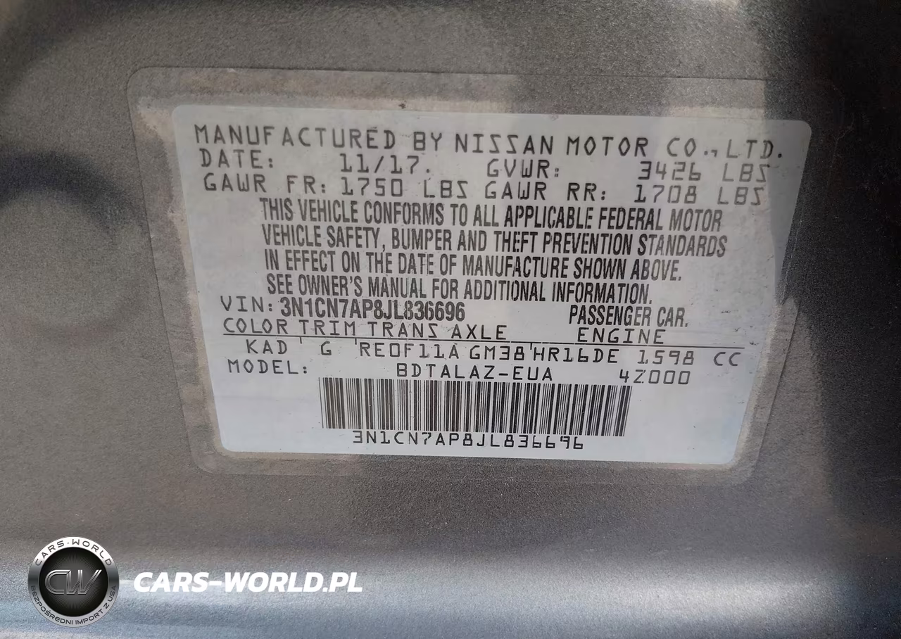 2018 Nissan Versa 1.6 S+ VIN:3N1CN7AP8JL836696 - 9