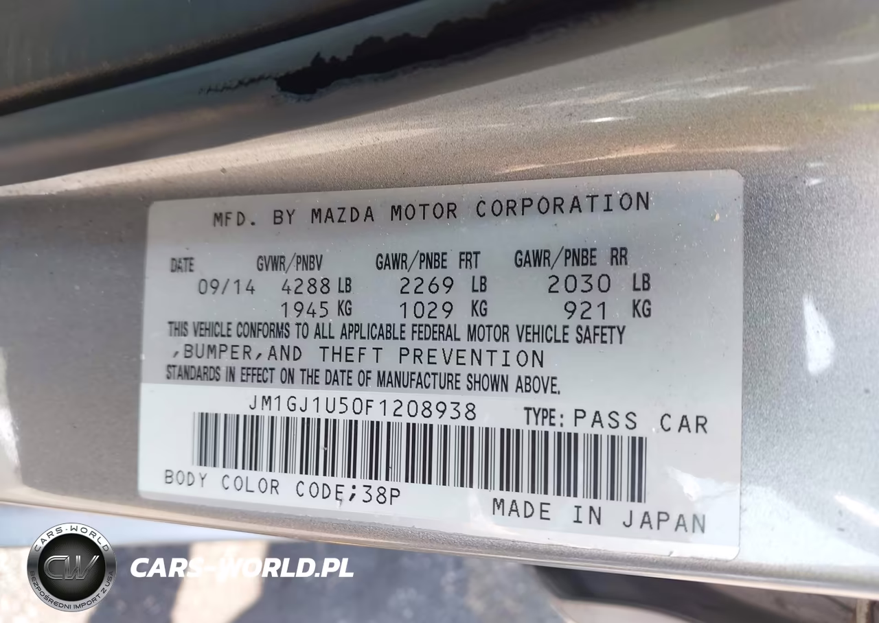 2015 Mazda Mazda6 I Sport VIN:JM1GJ1U50F1208938 - 9