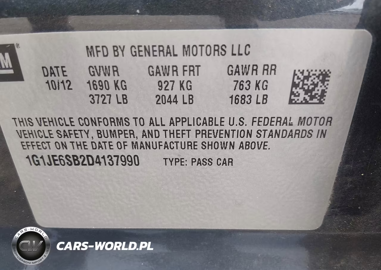 2013 Chevrolet Sonic Ltz Auto VIN:1G1JE6SB2D4137990 - 9