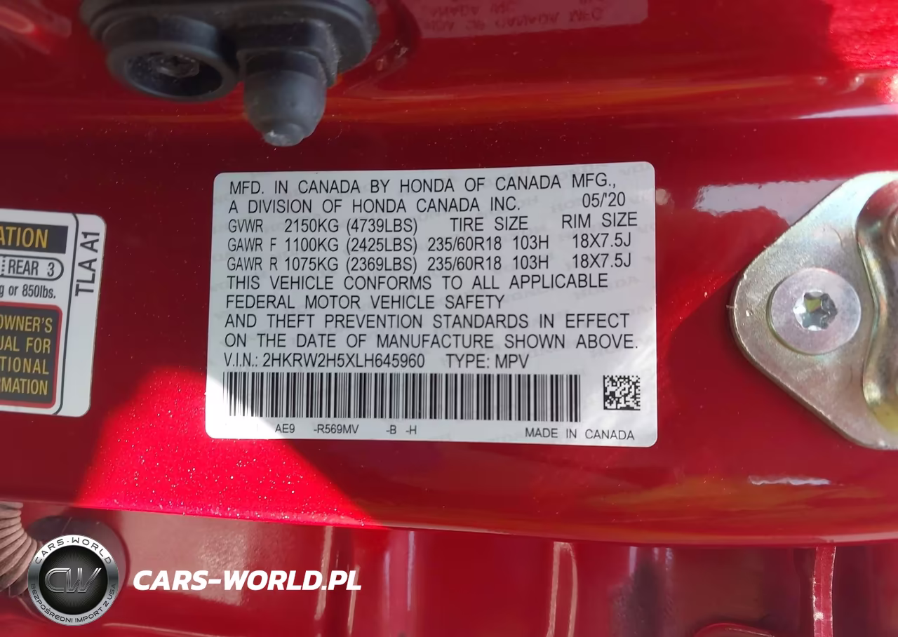 2020 Honda Cr-V Awd Ex VIN:2HKRW2H5XLH645960 - 9