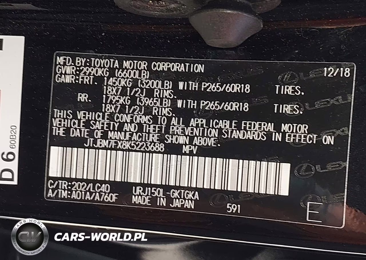 2019 Lexus Gx 460 Premium VIN:JTJBM7FX8K5223688 - 9