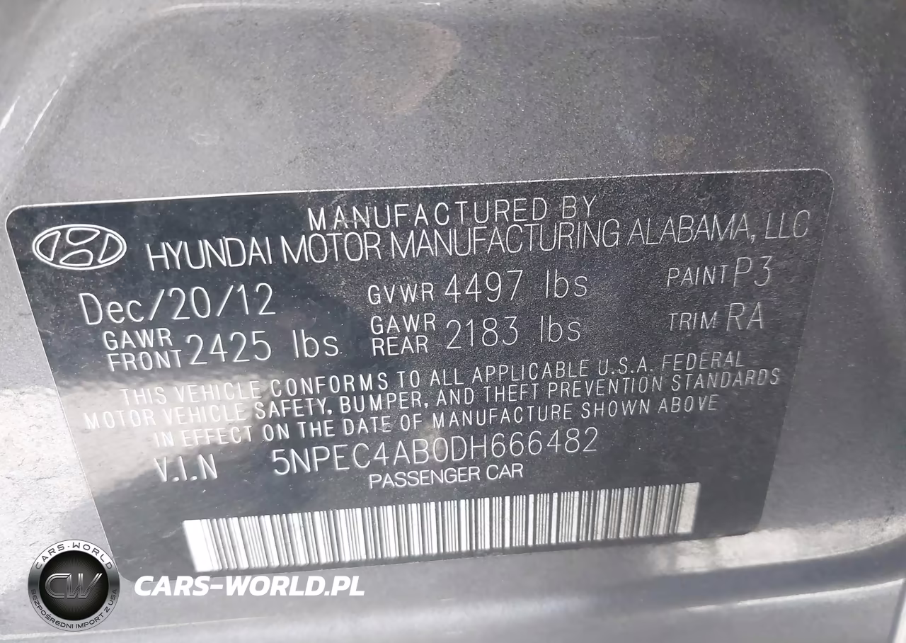 2013 Hyundai Sonata Limited 2.0T VIN:5NPEC4AB0DH666482 - 9
