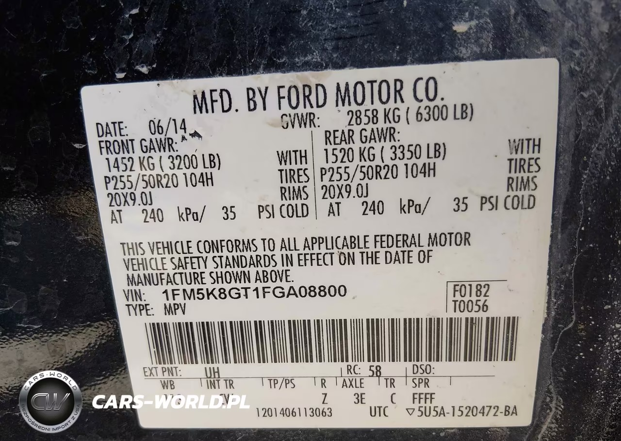 2015 Ford Explorer Sport VIN:1FM5K8GT1FGA08800 - 9