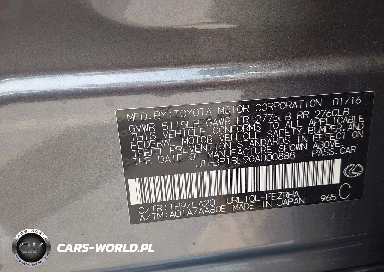 2016 Lexus Gs F VIN:JTHBP1BL9GA000888 - 9