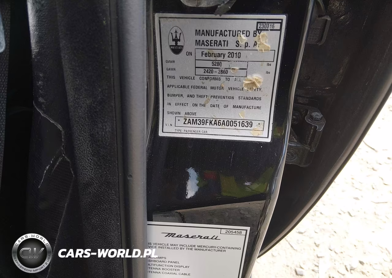 2010 Maserati Quattroporte VIN:ZAM39FKA6A0051639 - 9