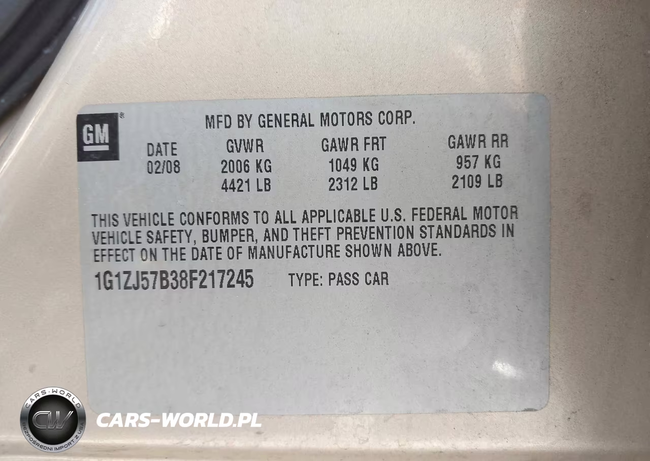 2008 Chevrolet Malibu Lt VIN:1G1ZJ57B38F217245 - 9