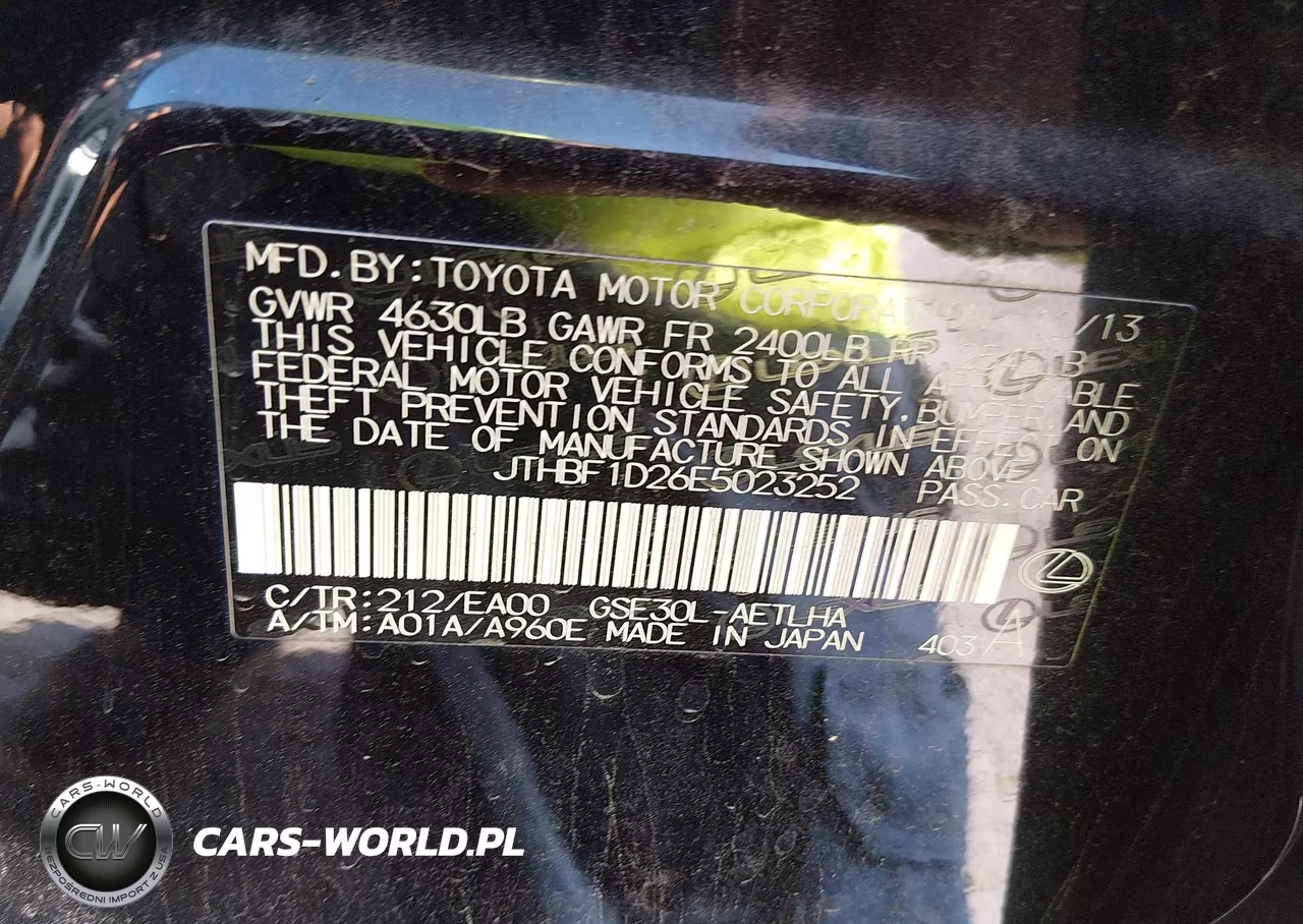 2014 Lexus Is 250 VIN:JTHBF1D26E5023252 - 9