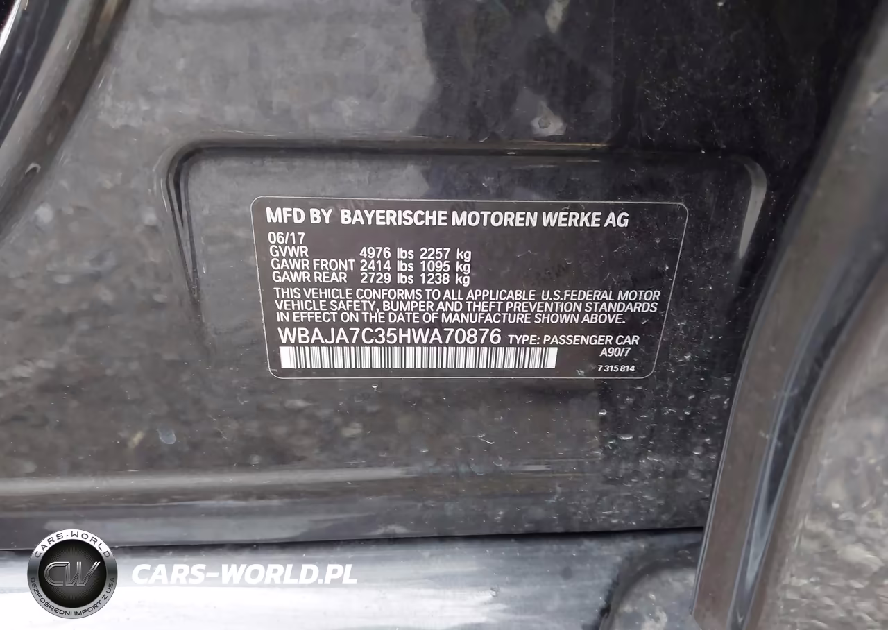 2017 BMW 530I xDrive VIN:WBAJA7C35HWA70876 - 9