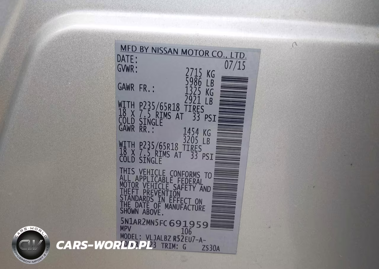 2015 Nissan Pathfinder S VIN:5N1AR2MN5FC691959 - 9
