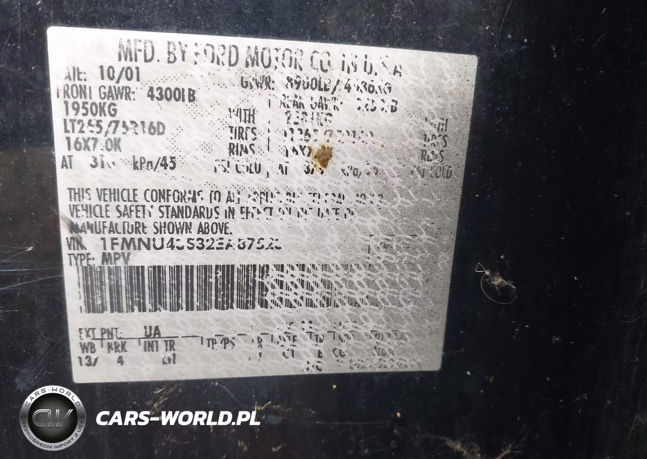 2002 Ford Excursion Limited VIN:1FMNU43S32EA87523 - 9