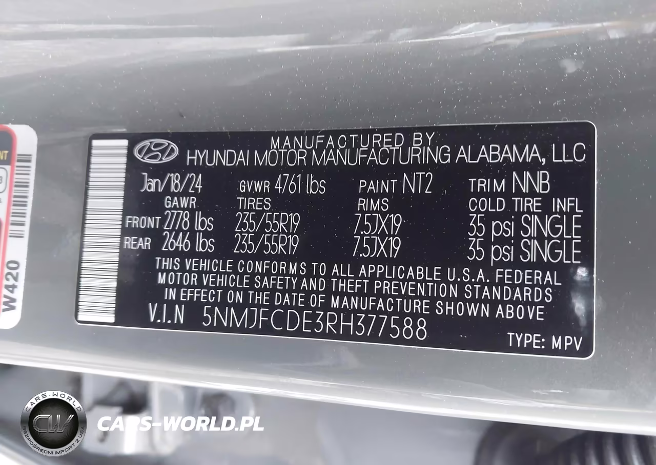 2024 Hyundai Tucson Sel VIN:5NMJFCDE3RH377588 - 9