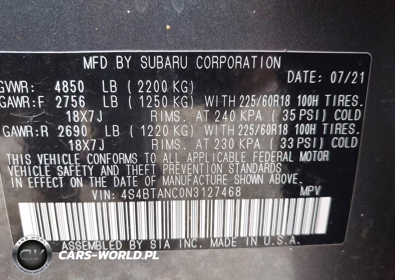 2022 Subaru Outback Limited VIN:4S4BTANC0N3127468 - 9