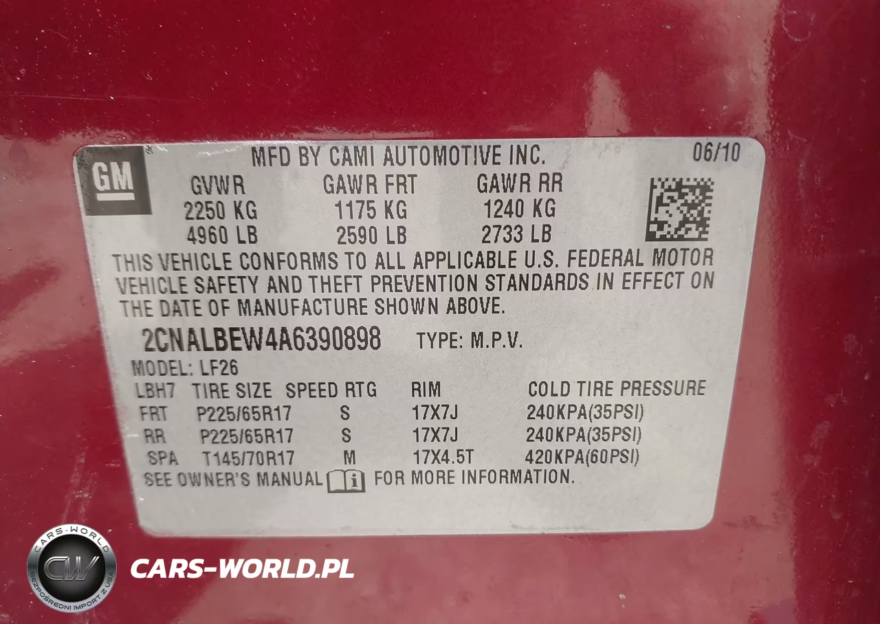 2010 Chevrolet Equinox Ls VIN:2CNALBEW4A6390898 - 9