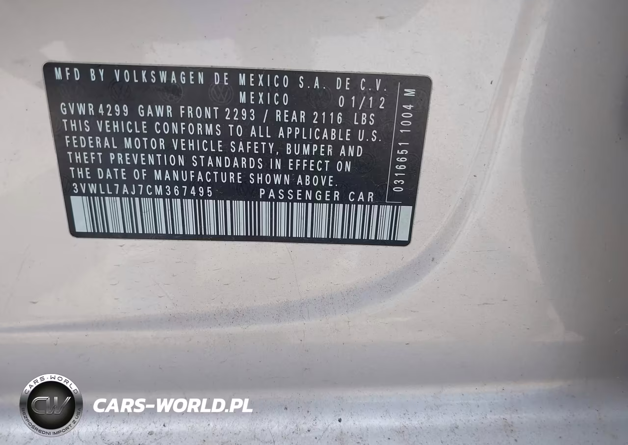2012 Volkswagen Jetta 2.0L Tdi VIN:3VWLL7AJ7CM367495 - 9