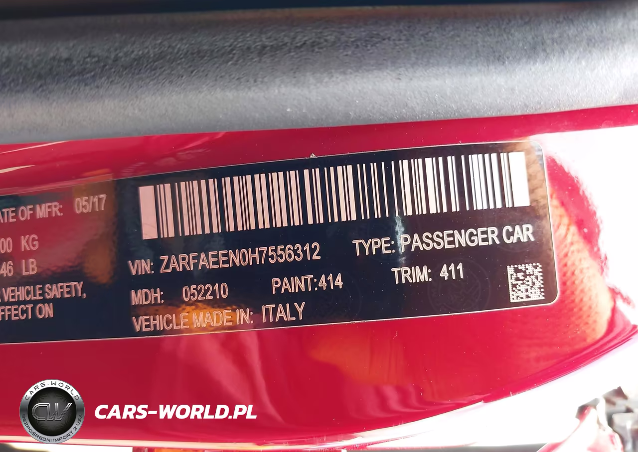 2017 Alfa Romeo Giulia Ti Awd VIN:ZARFAEEN0H7556312 - 9