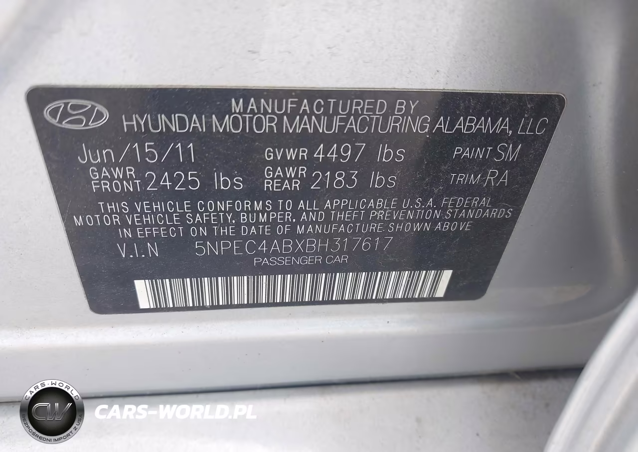 2011 Hyundai Sonata Se 2.0T VIN:5NPEC4ABXBH317617 - 9