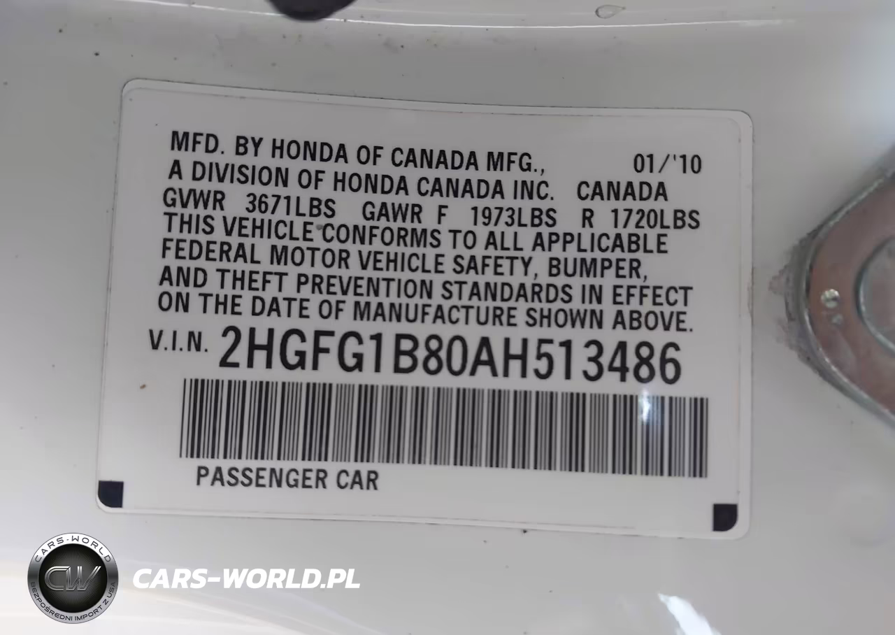 2010 Honda Civic Ex VIN:2HGFG1B80AH513486 - 9