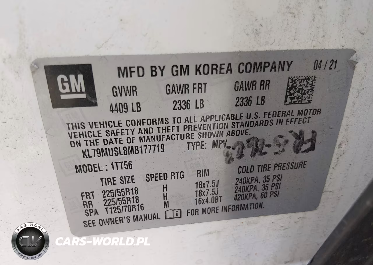 2021 Chevrolet Trailblazer Awd Rs VIN:KL79MUSL8MB177719 - 9