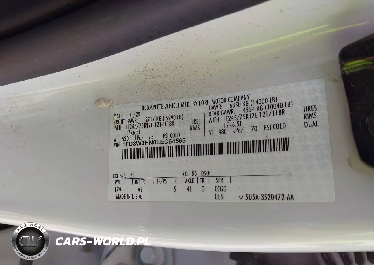 2020 Ford F-350 Chassis Xl VIN:1FD8W3HN0LEC64566 - 8