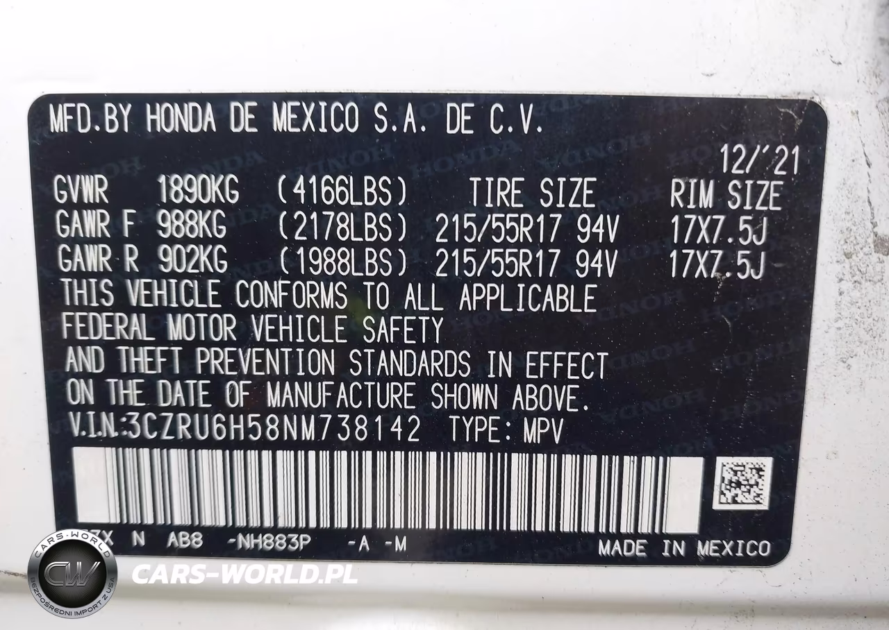 2022 Honda Hr-V Awd Ex VIN:3CZRU6H58NM738142 - 9