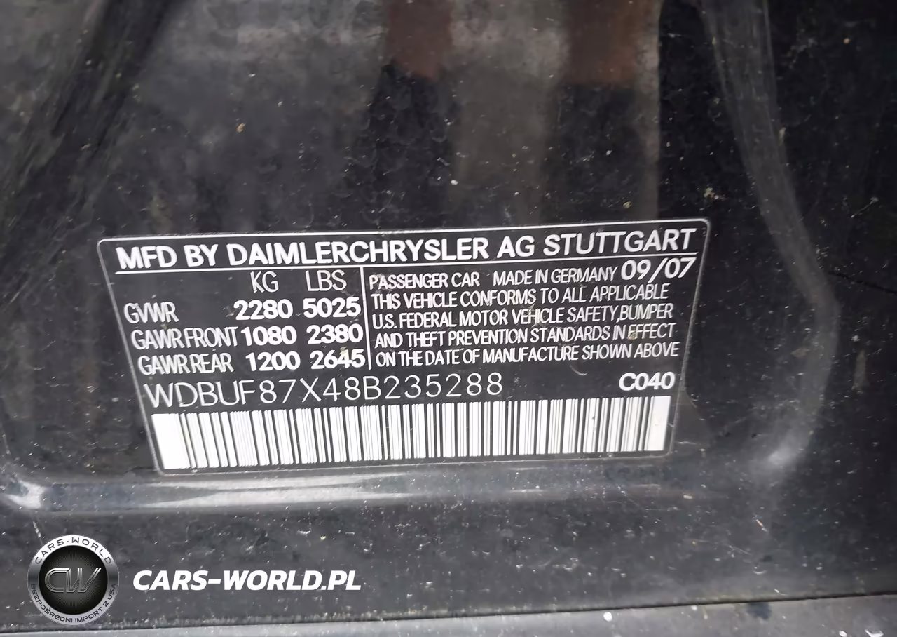 2008 Mercedes-Benz E 350 4Matic VIN:WDBUF87X48B235288 - 9