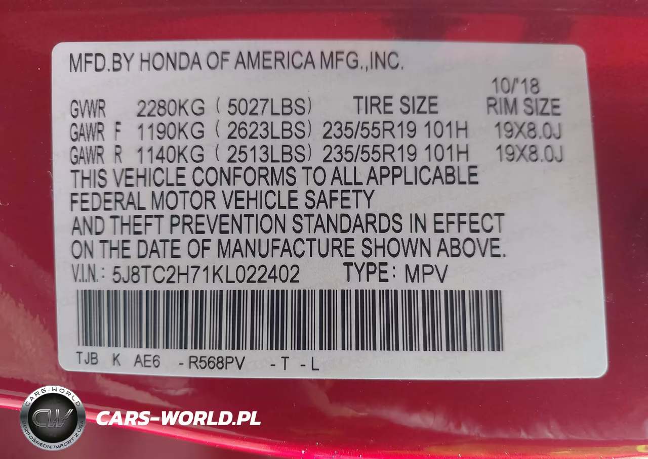 2019 Acura Rdx Advance Package VIN:5J8TC2H71KL022402 - 9