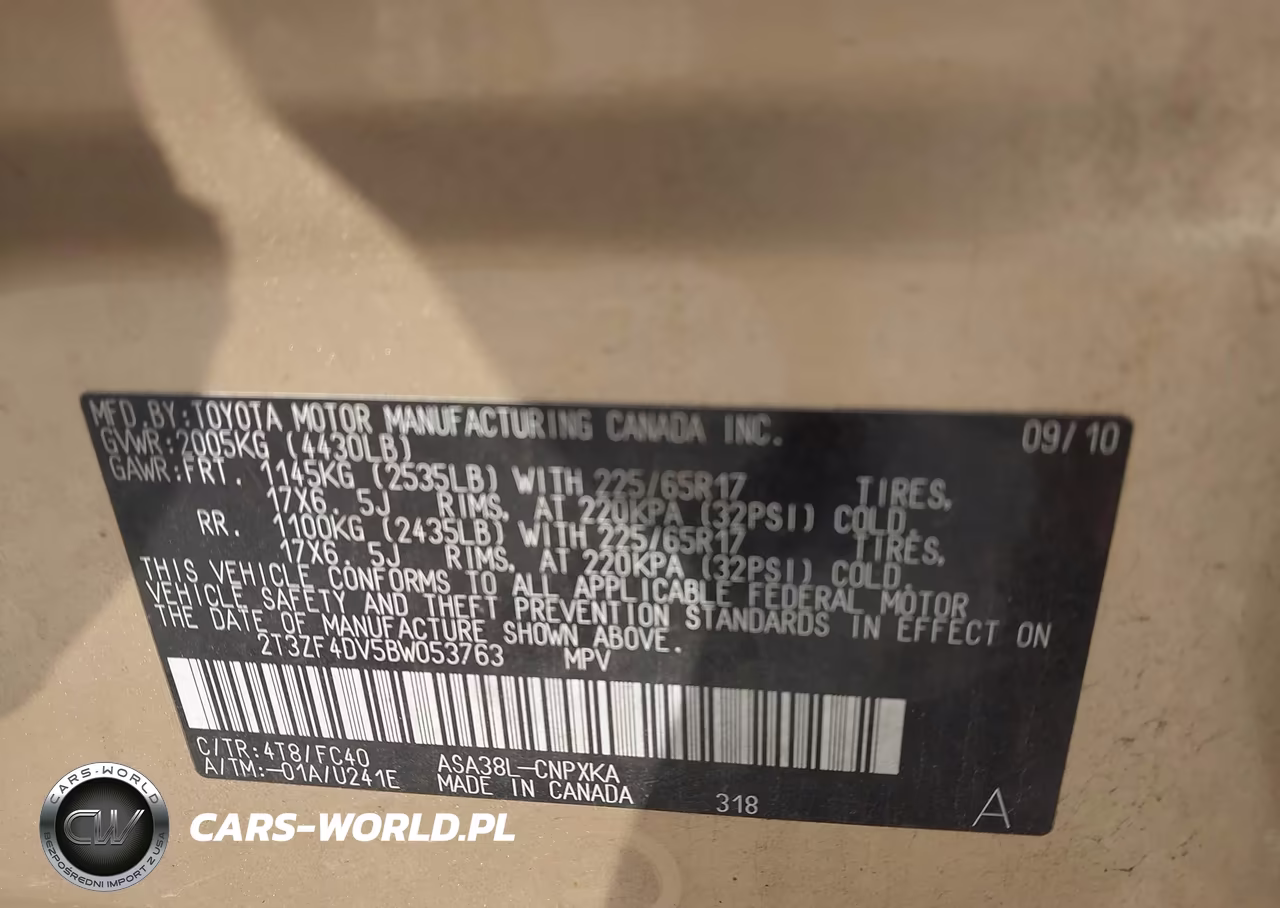 2011 Toyota Rav4 VIN:2T3ZF4DV5BW053763 - 9