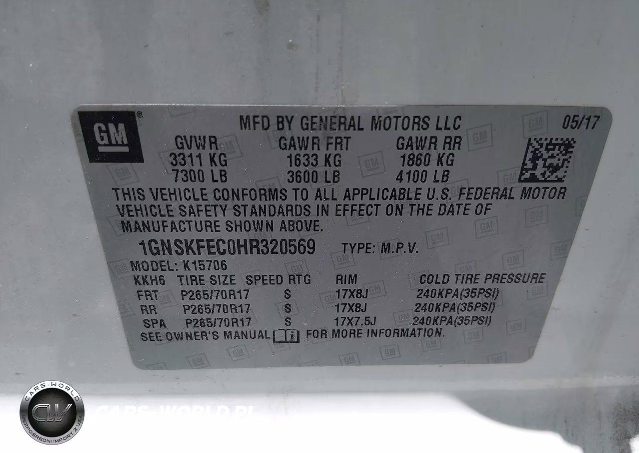 2017 Chevrolet Tahoe Commercial VIN:1GNSKFEC0HR320569 - 9