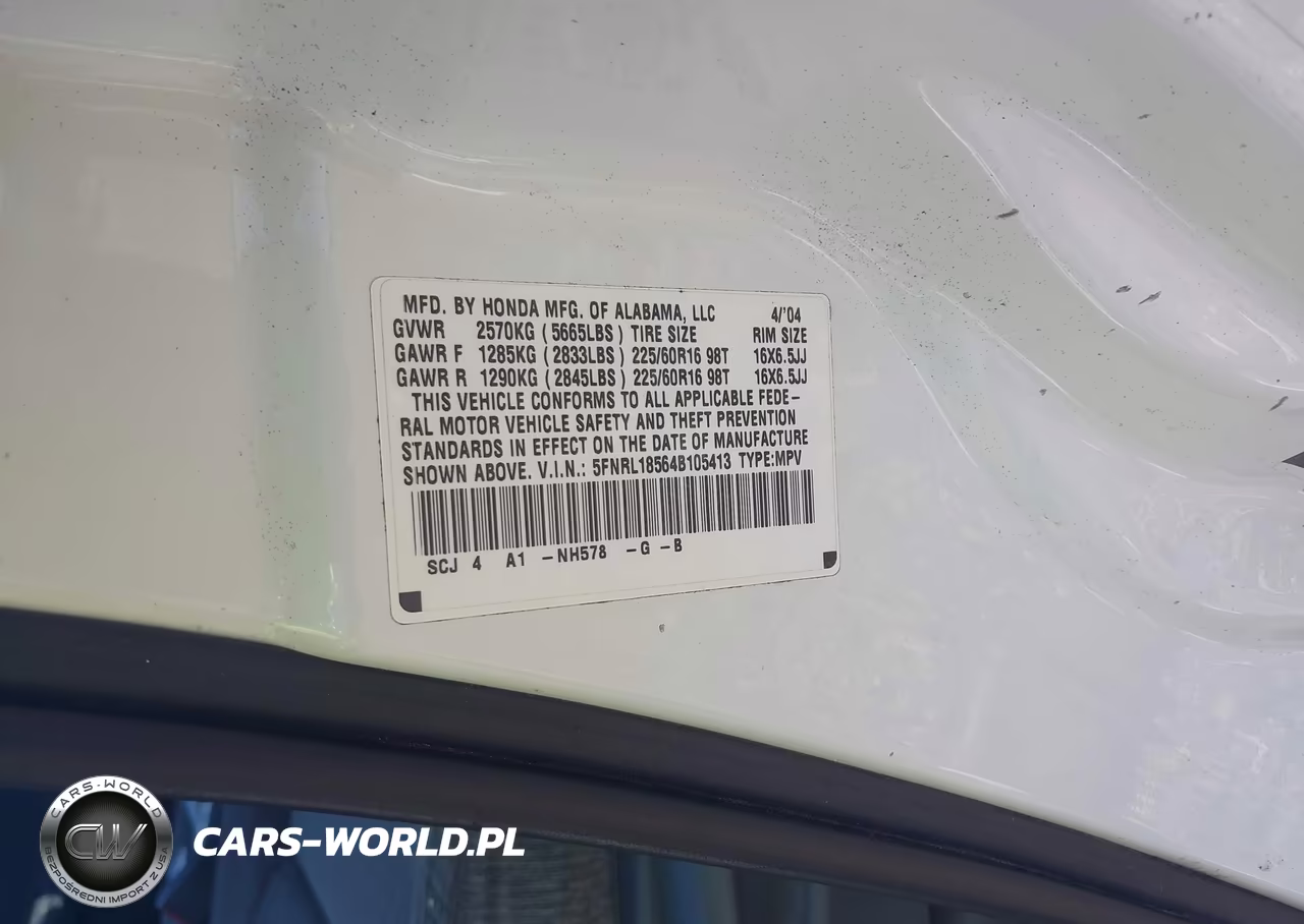2004 Honda Odyssey Lx VIN:5FNRL18564B105413 - 9