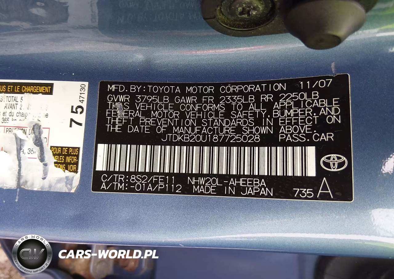 2008 Toyota Prius VIN:JTDKB20U187725028 - 9