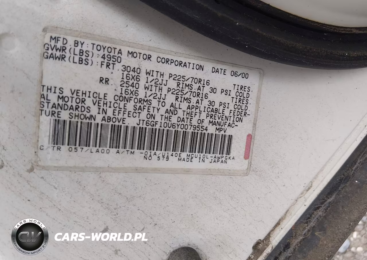 2000 Lexus Rx 300 VIN:JT6GF10U6Y0079554 - 9