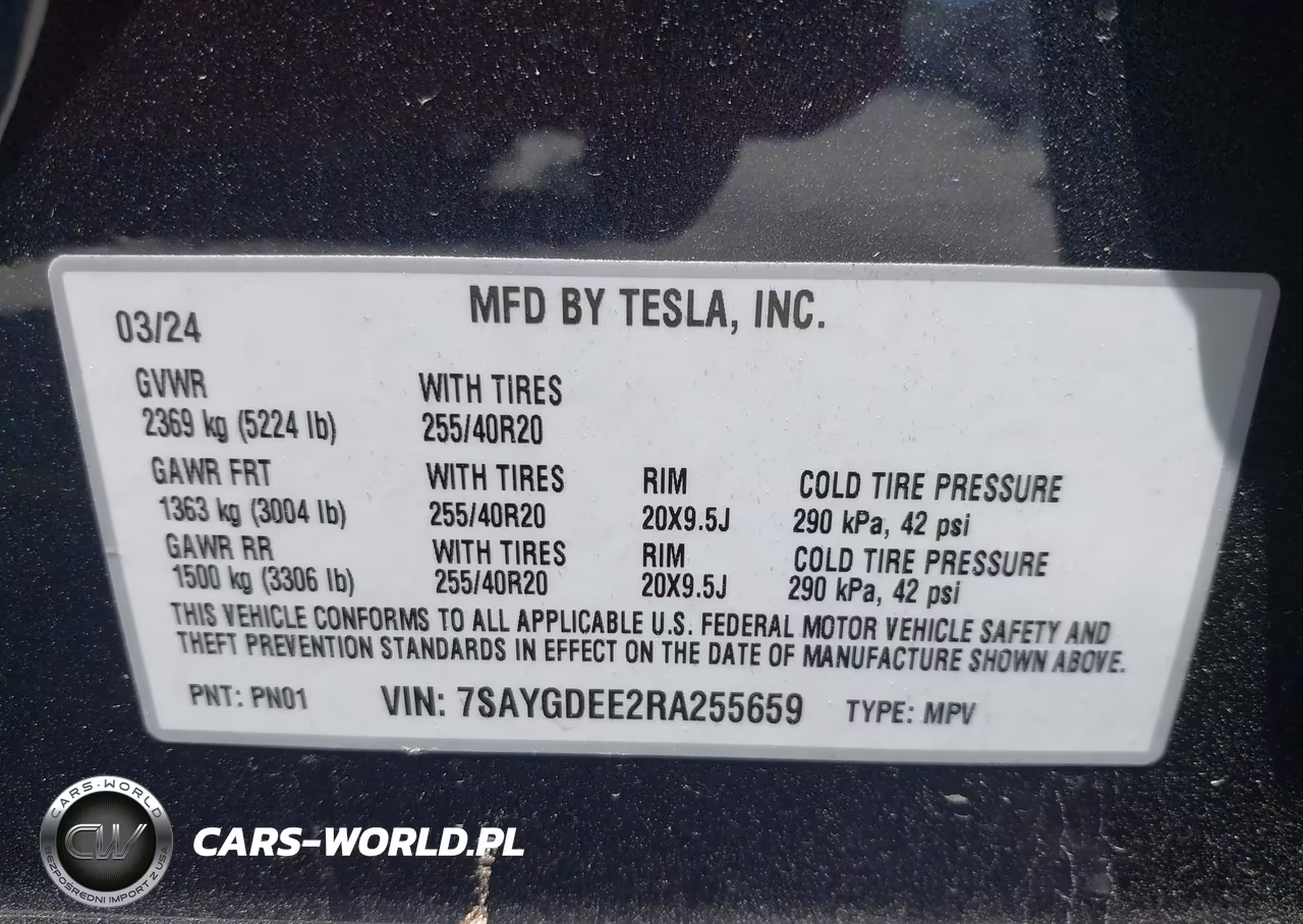 2024 Tesla Model Y Long Range Dual Motor All-Wheel Drive VIN:7SAYGDEE2RA255659 - 9