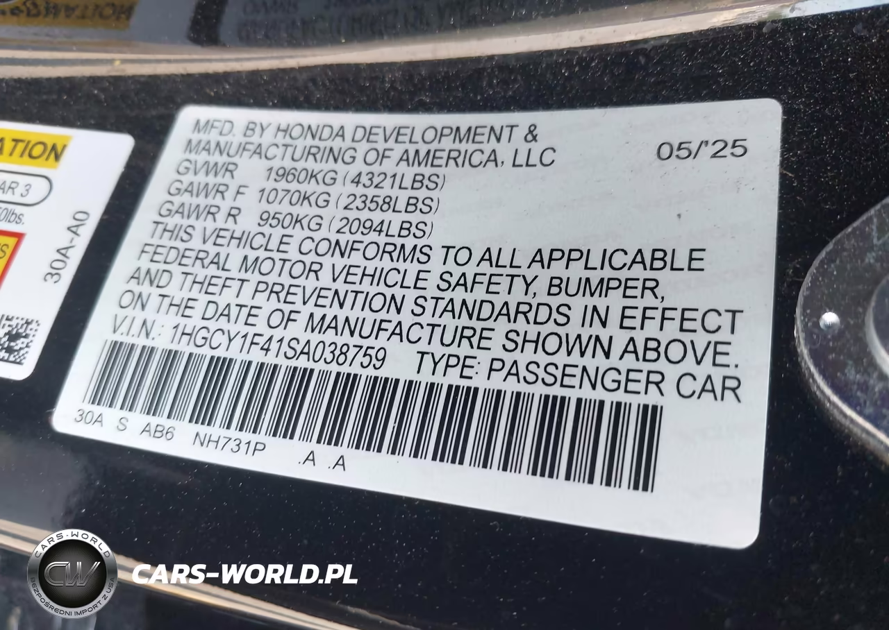 2025 Honda Accord Se VIN:1HGCY1F41SA038759 - 9