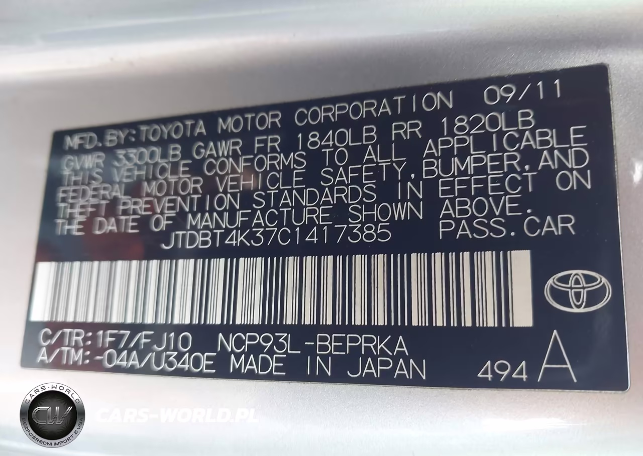 2012 Toyota Yaris VIN:JTDBT4K37C1417385 - 9