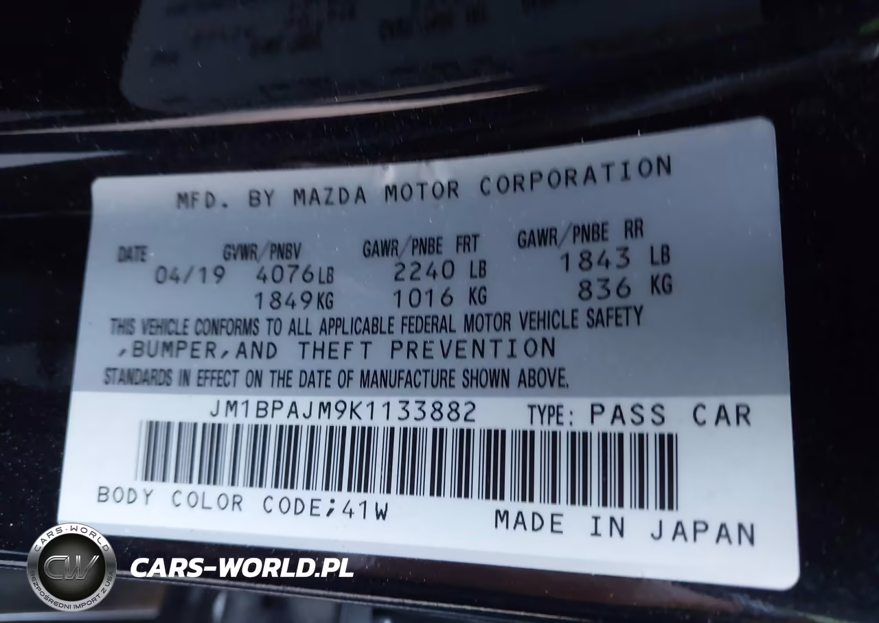 2019 Mazda Mazda3 VIN:JM1BPAJM9K1133882 - 9