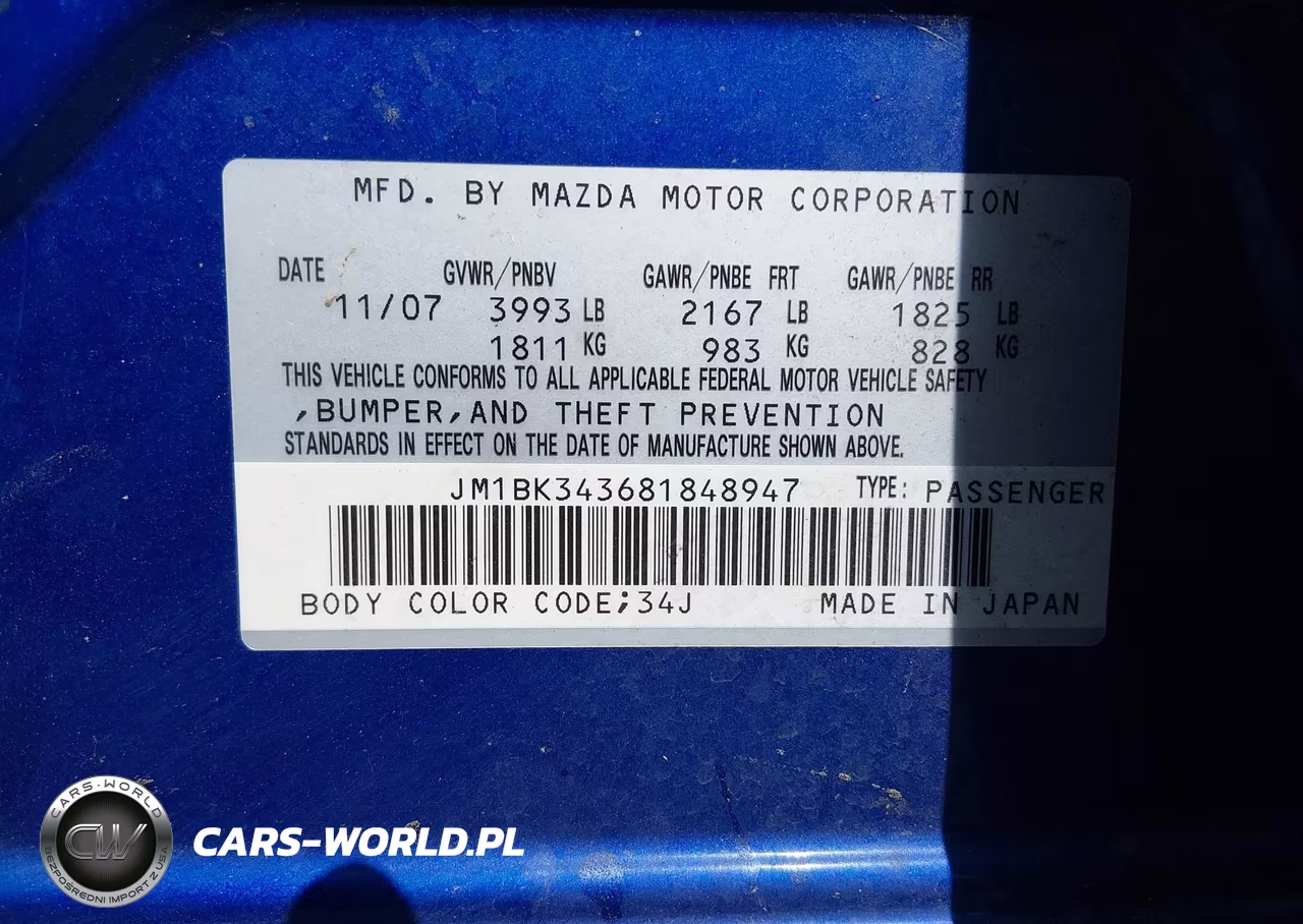 2008 Mazda Mazda3 S Sport VIN:JM1BK343681848947 - 9