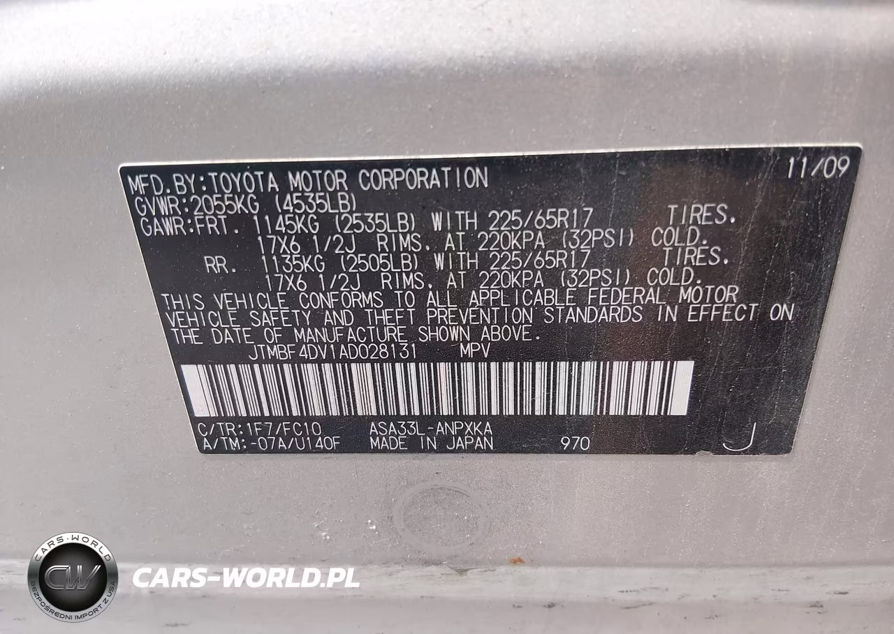 2010 Toyota Rav4 VIN:JTMBF4DV1AD028131 - 9
