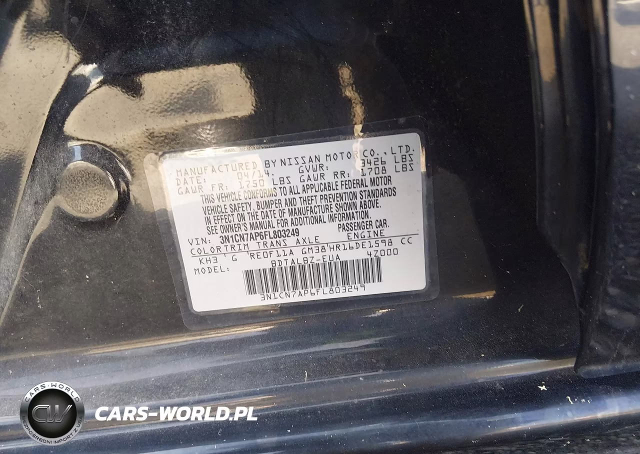 2015 Nissan Versa 1.6 Sv VIN:3N1CN7AP6FL803249 - 9