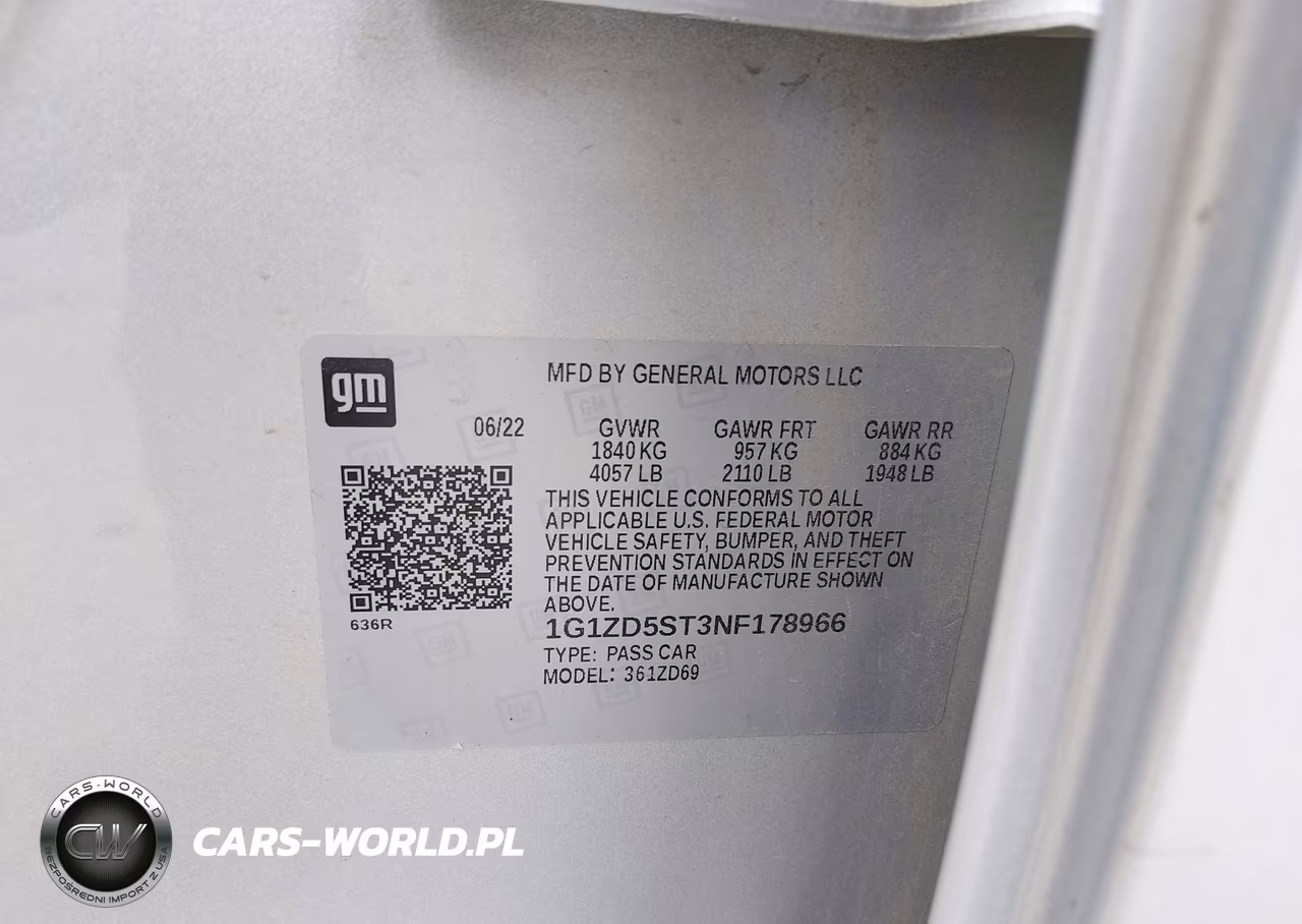 2022 Chevrolet Malibu Fwd Lt VIN:1G1ZD5ST3NF178966 - 9