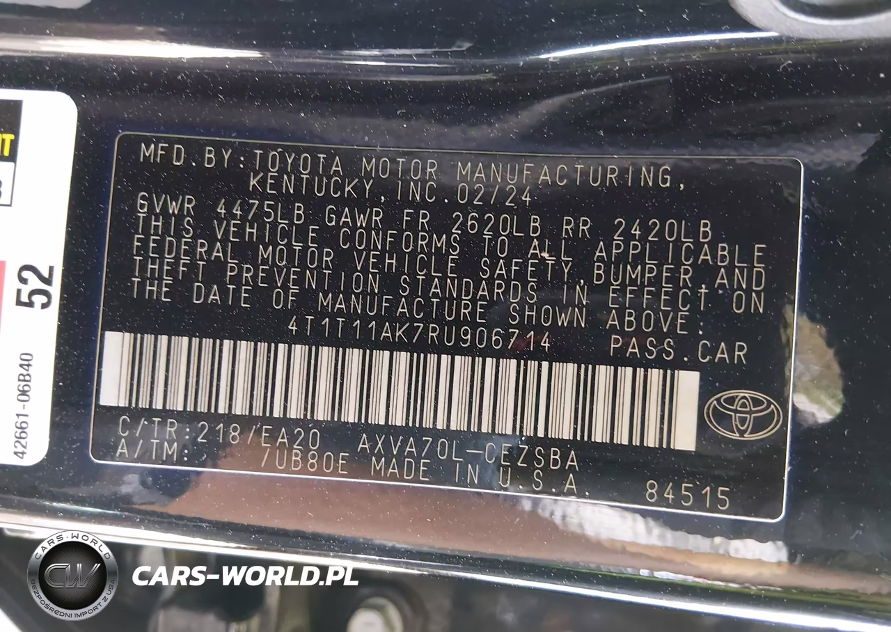 2024 Toyota Camry Se VIN:4T1T11AK7RU906714 - 9
