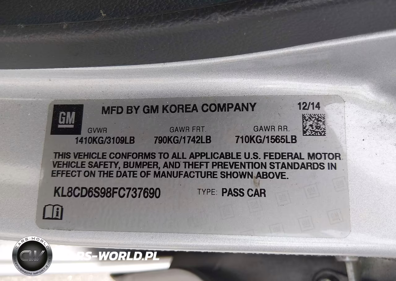 2015 Chevrolet Spark 1Lt Cvt VIN:KL8CD6S98FC737690 - 9